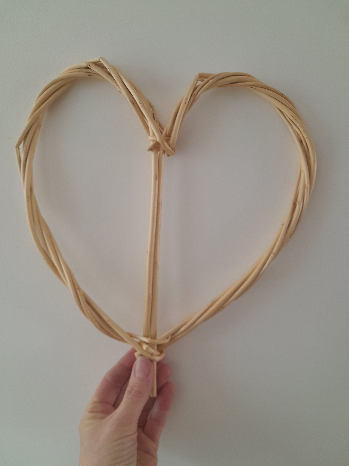 White Willow Heart, 5th Anniversary Gift, Hand Woven Wicker Wall Art