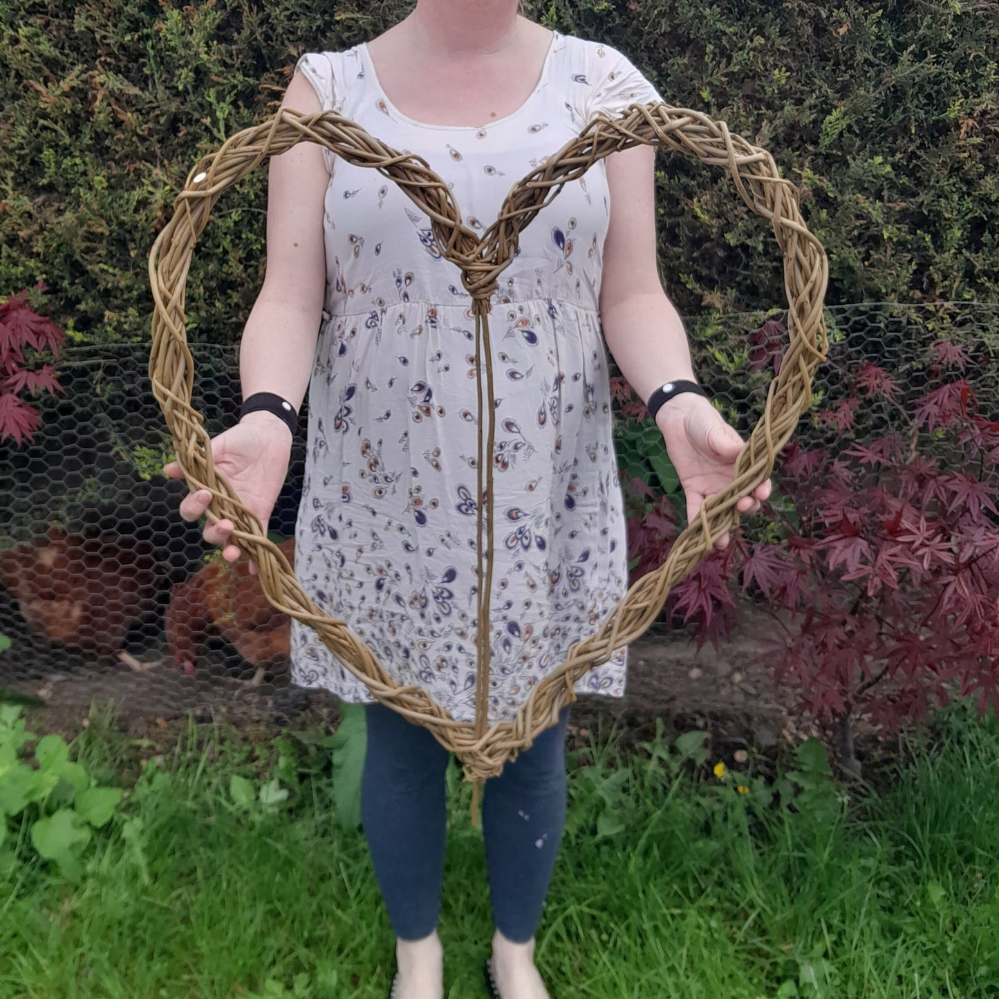 Large willow heart, wicker wreath, ideal wedding decor or  anniversary gift