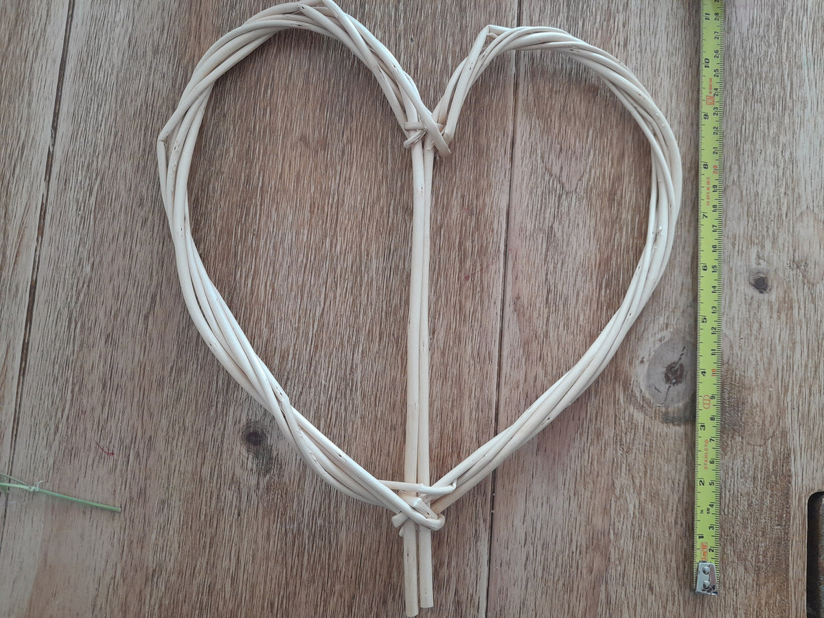 White Willow Heart, 5th Anniversary Gift, Hand Woven Wicker Wall Art