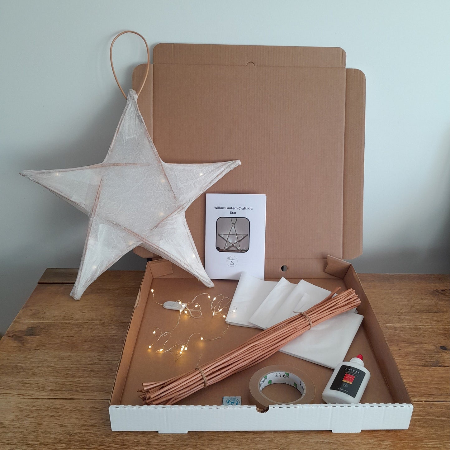 Willow star lantern craft kit, make a traditional willow lantern for a parade, festival or celebration, adult craft kit, gift for crafter
