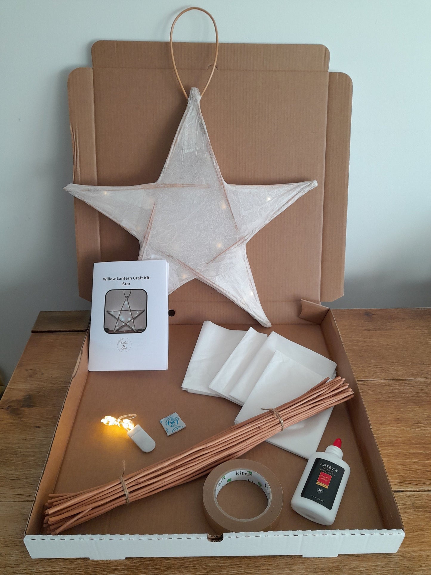 Willow star lantern craft kit, make a traditional willow lantern for a parade, festival or celebration, adult craft kit, gift for crafter