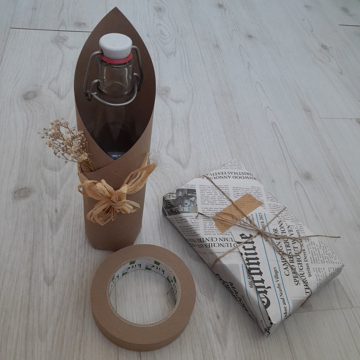 Brown Kraft Paper Tape: Eco-Friendly Art, Crafts, and Gift Wrapping (25mm Wide, 50m Roll)