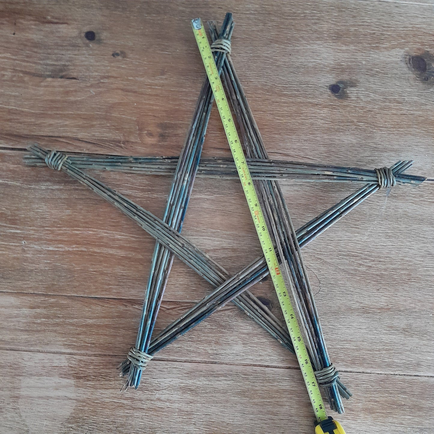 Rustic Willow Star Wall Hanging, Handmade Pentagram Wreath