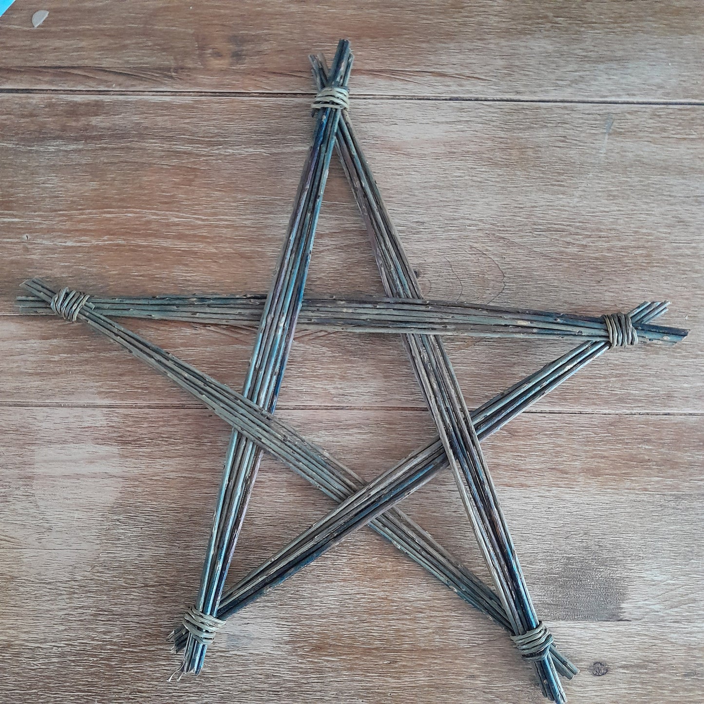 Rustic Willow Star Wall Hanging, Handmade Pentagram Wreath