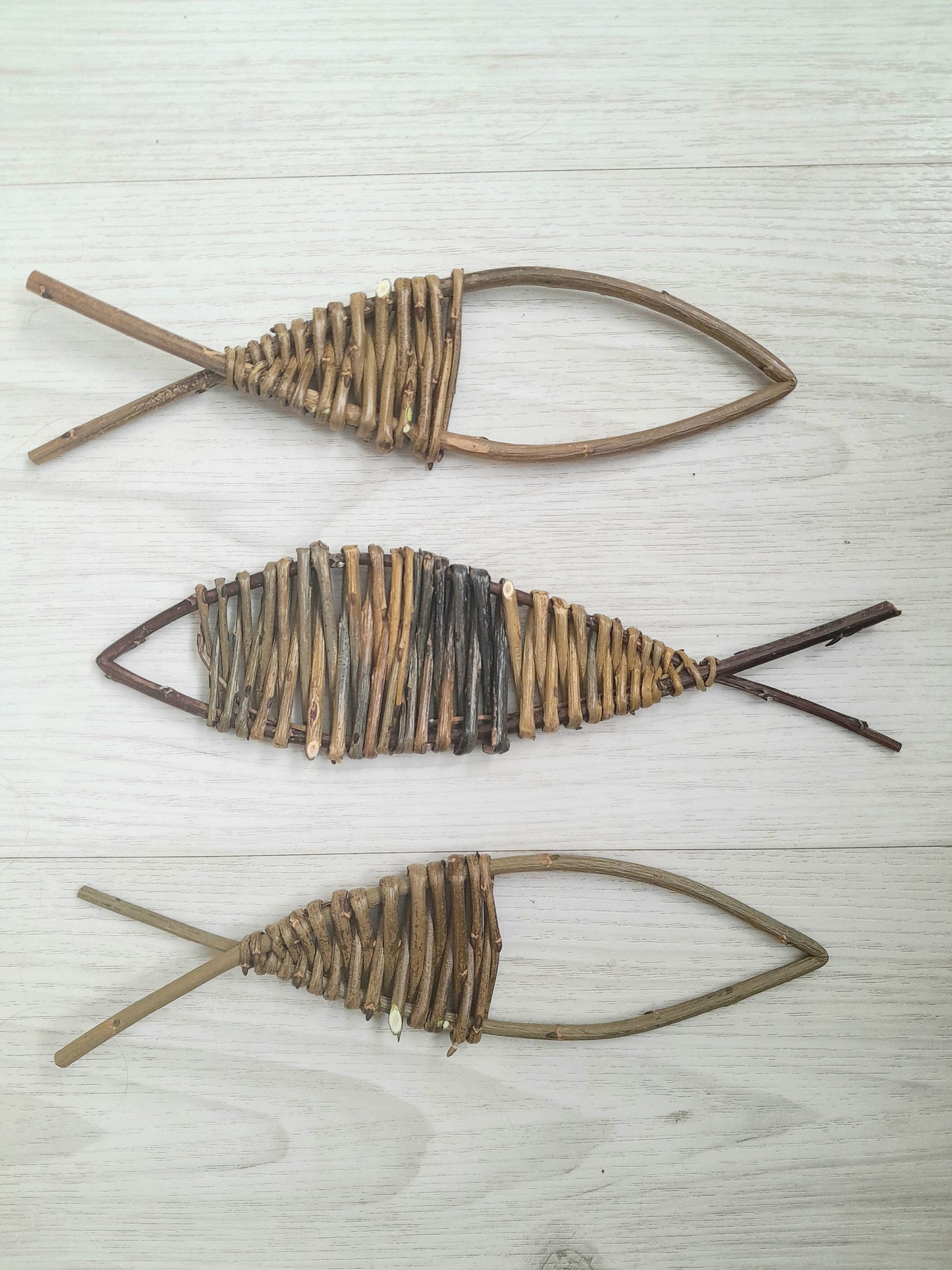 Mini Willow Craft Kit: Make 3 Small Willow Fish, Willow Weaving Kit for Beignners, Adult Craft Kit, Creative Birthday Party Activity
