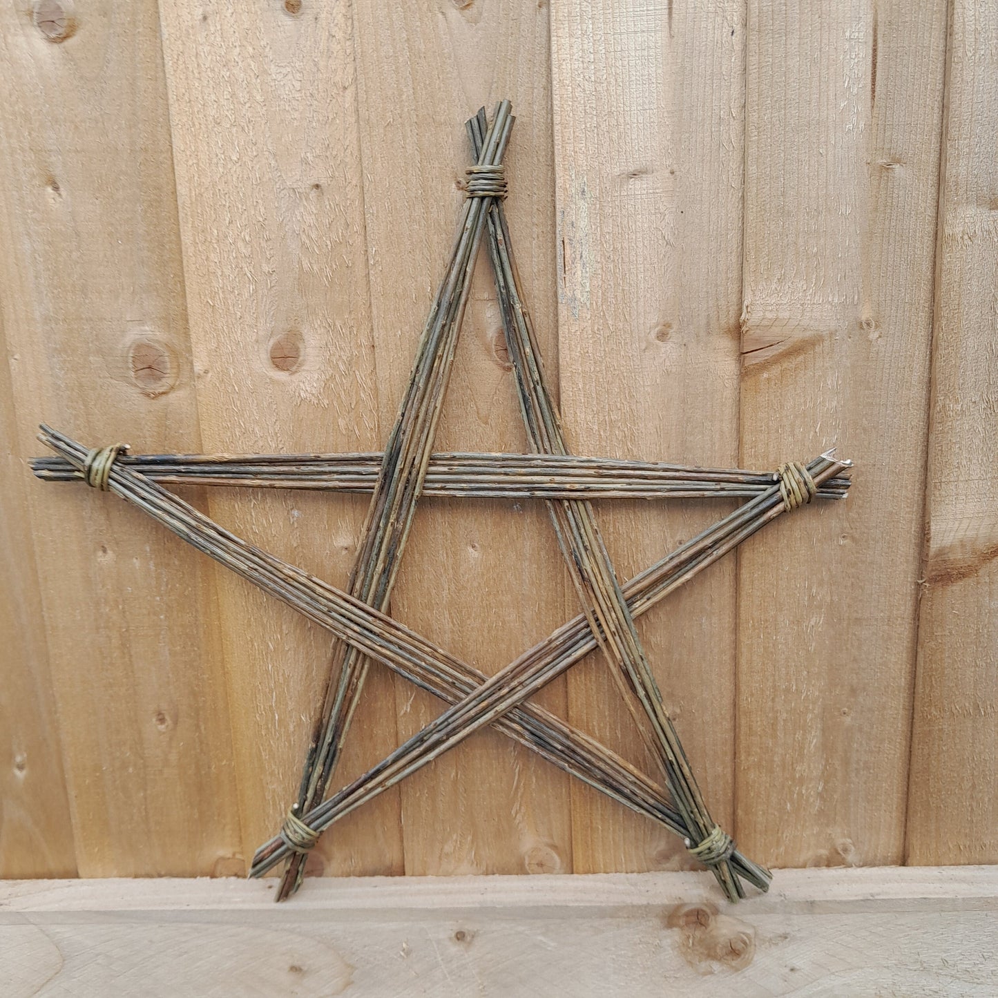 Rustic Willow Star Wall Hanging, Handmade Pentagram Wreath