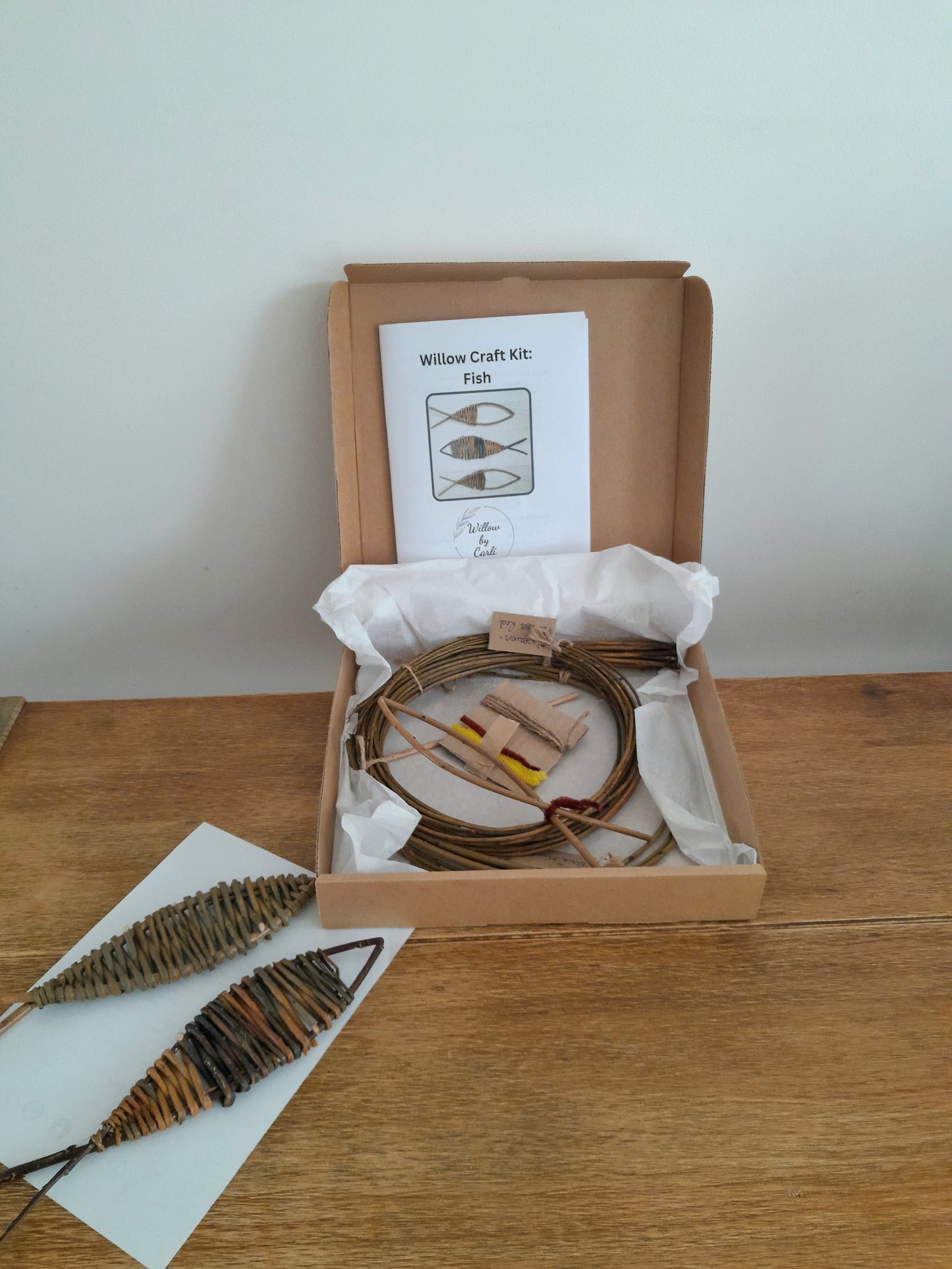 Mini Willow Craft Kit: Make 3 Small Willow Fish, Willow Weaving Kit for Beignners, Adult Craft Kit, Creative Birthday Party Activity