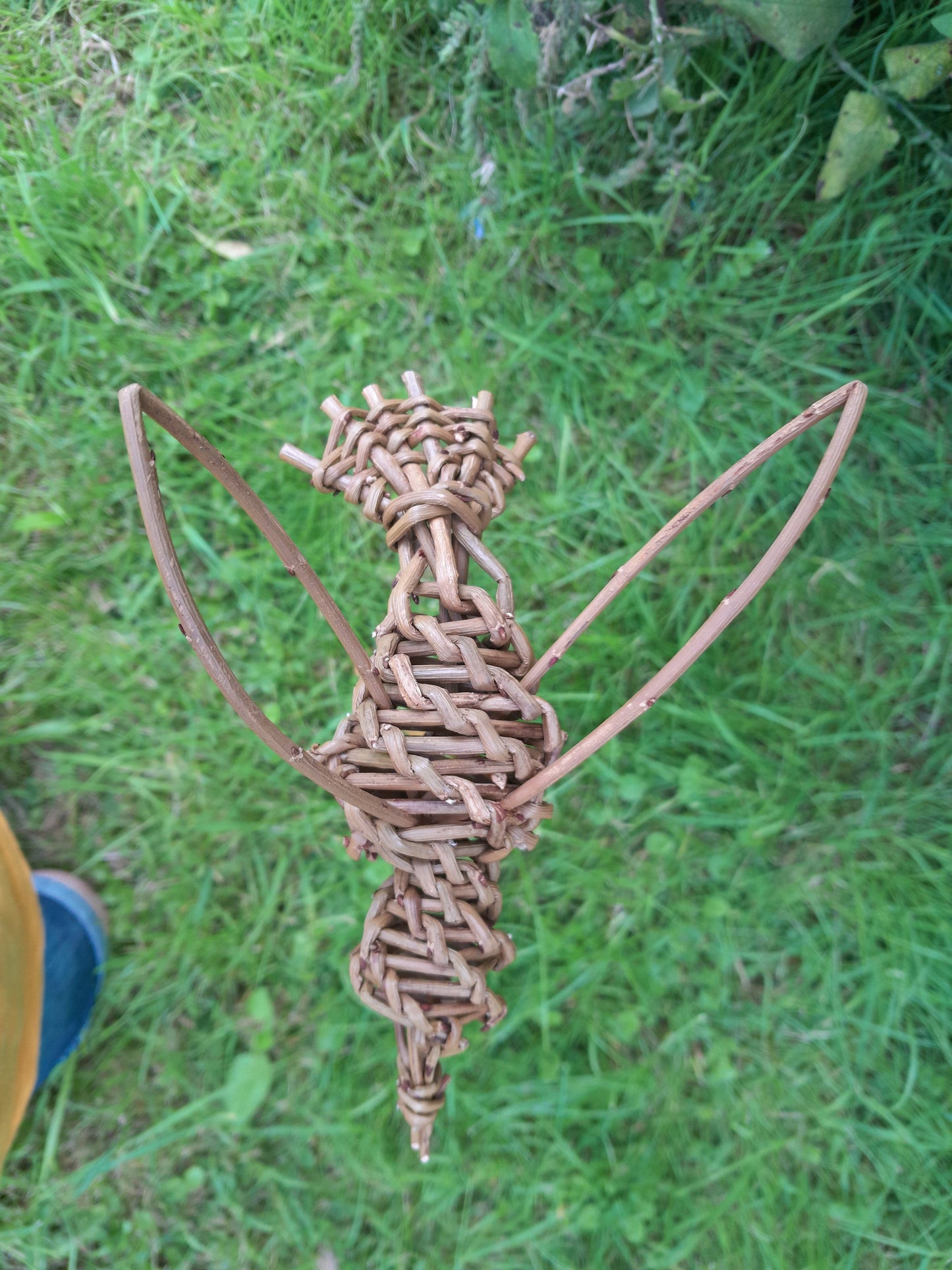 Hand Woven Willow Hummingbird Garden Art, Natural Home Decor