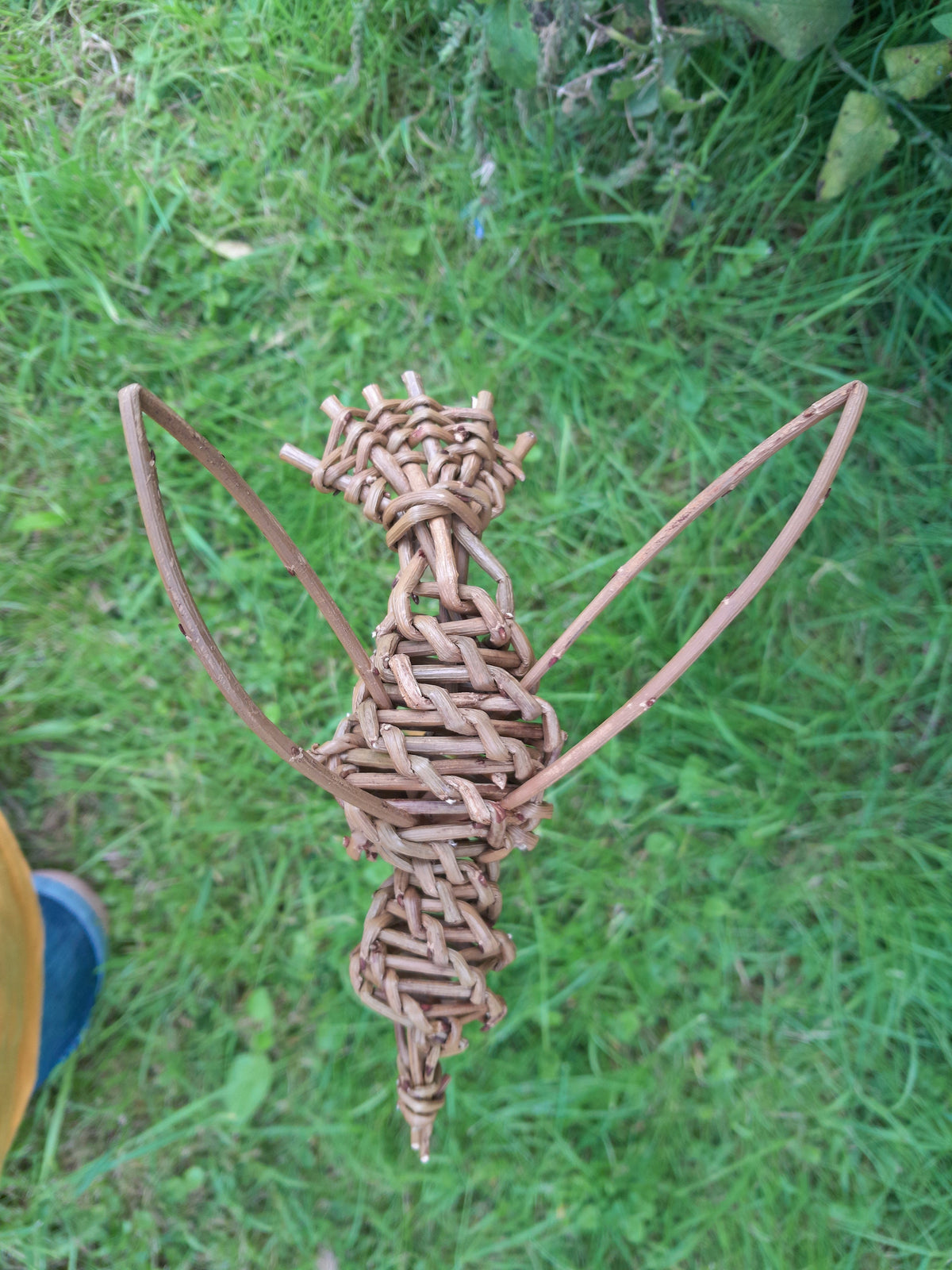 Willow Hummingbird, Eco-friendly Garden Art. Natural Hanging or Border Decoration Gift for Bird Lovers. Sustainable Plant support, Pot Pal