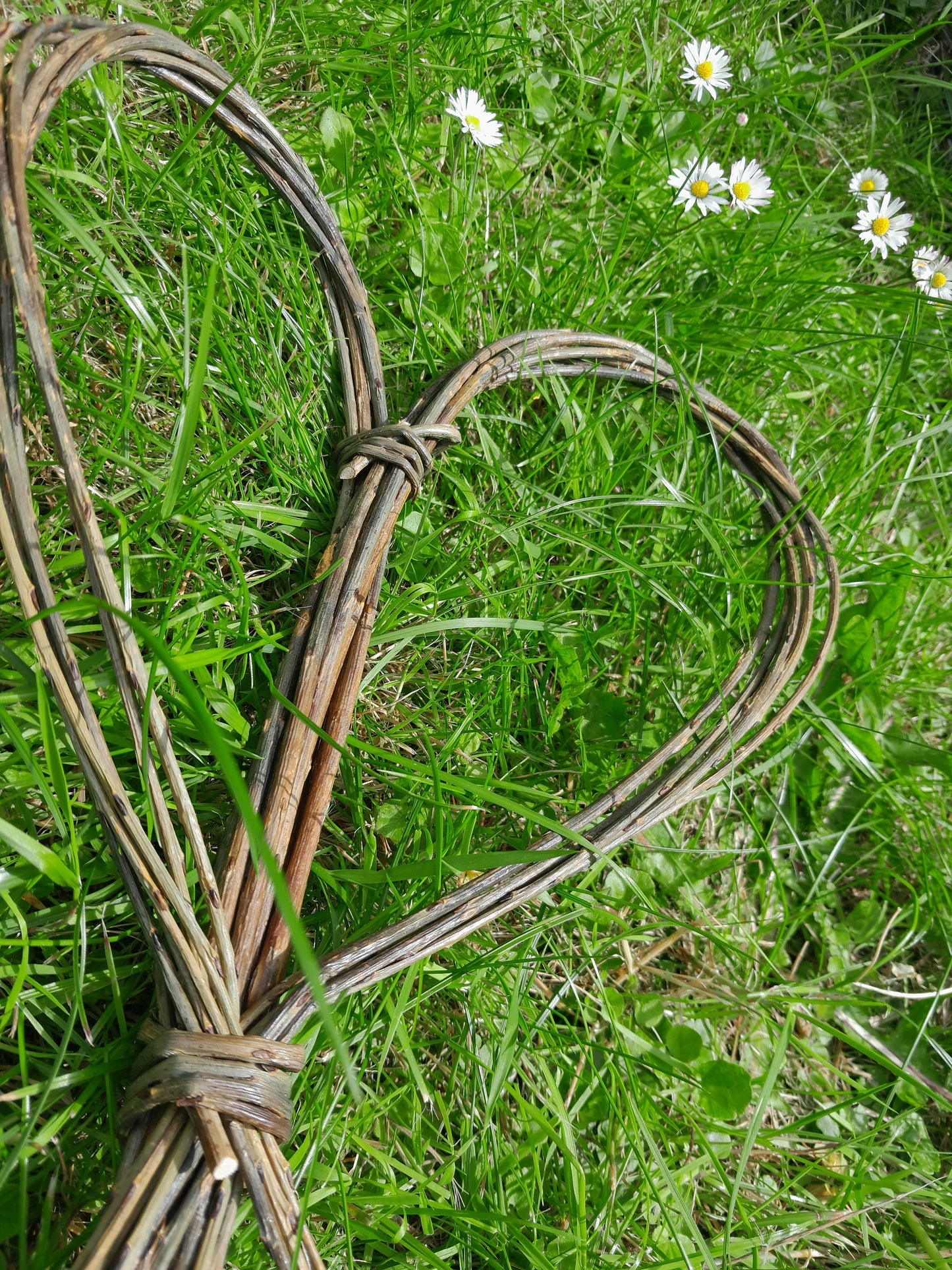 Small Willow Heart, Natural Brown Willow Heart for Door or Wall Hanging. Sustainable Wall Art for Garden or Bedroom, 5th Anniversary Gift