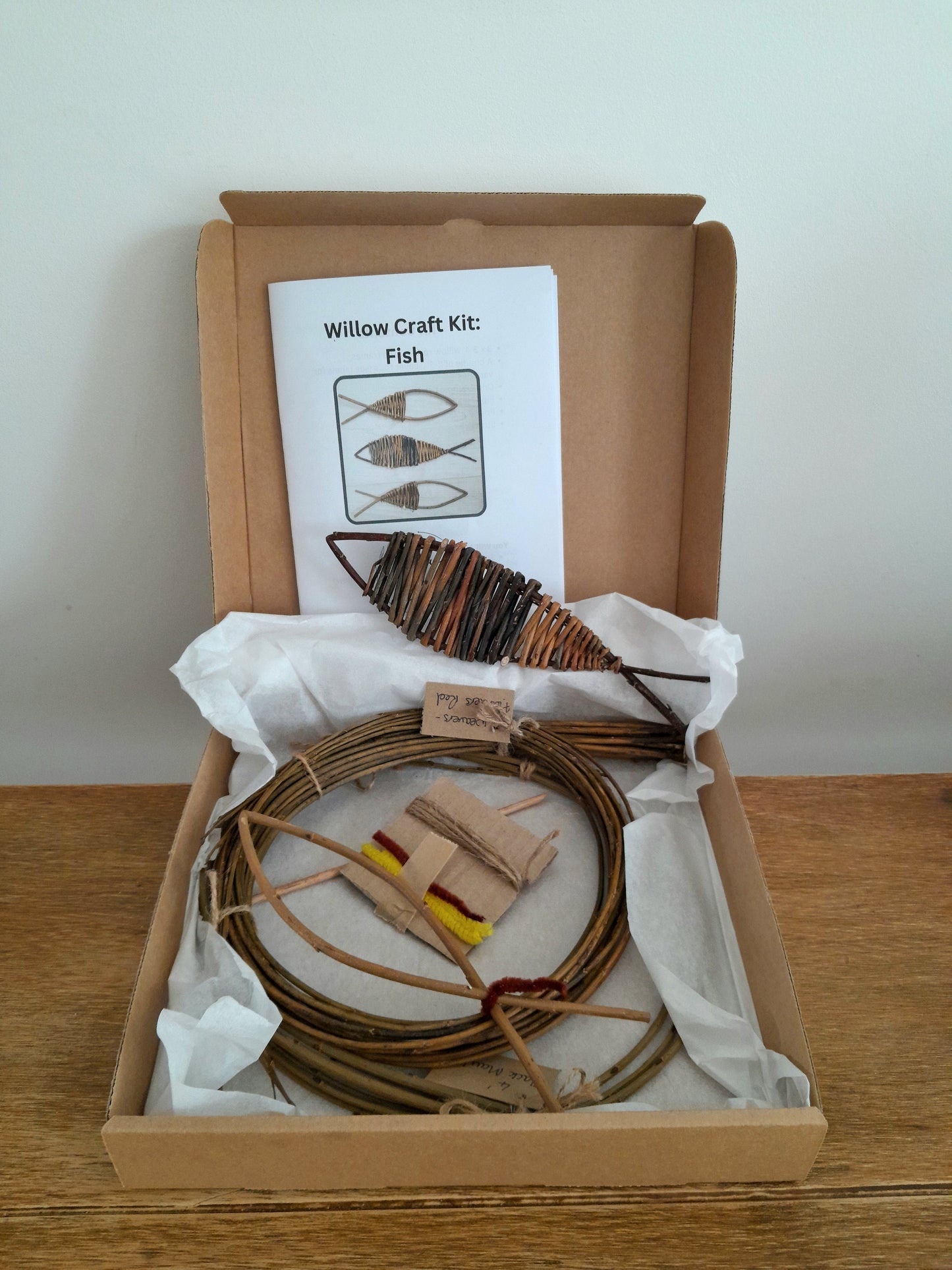 Mini Willow Craft Kit: Make 3 Small Willow Fish, Willow Weaving Kit for Beignners, Adult Craft Kit, Creative Birthday Party Activity