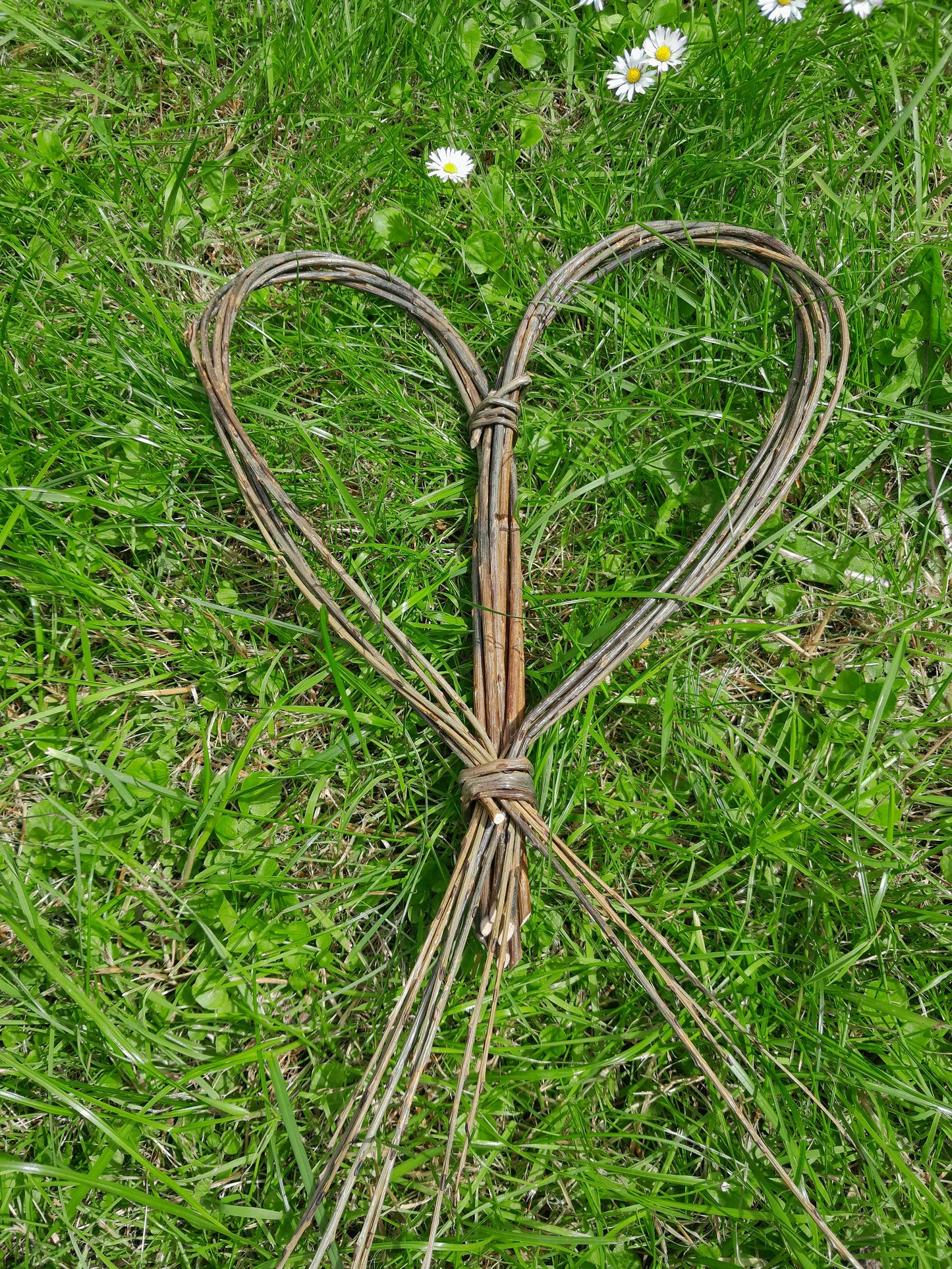 Small Willow Heart, Natural Brown Willow Heart for Door or Wall Hanging. Sustainable Wall Art for Garden or Bedroom, 5th Anniversary Gift