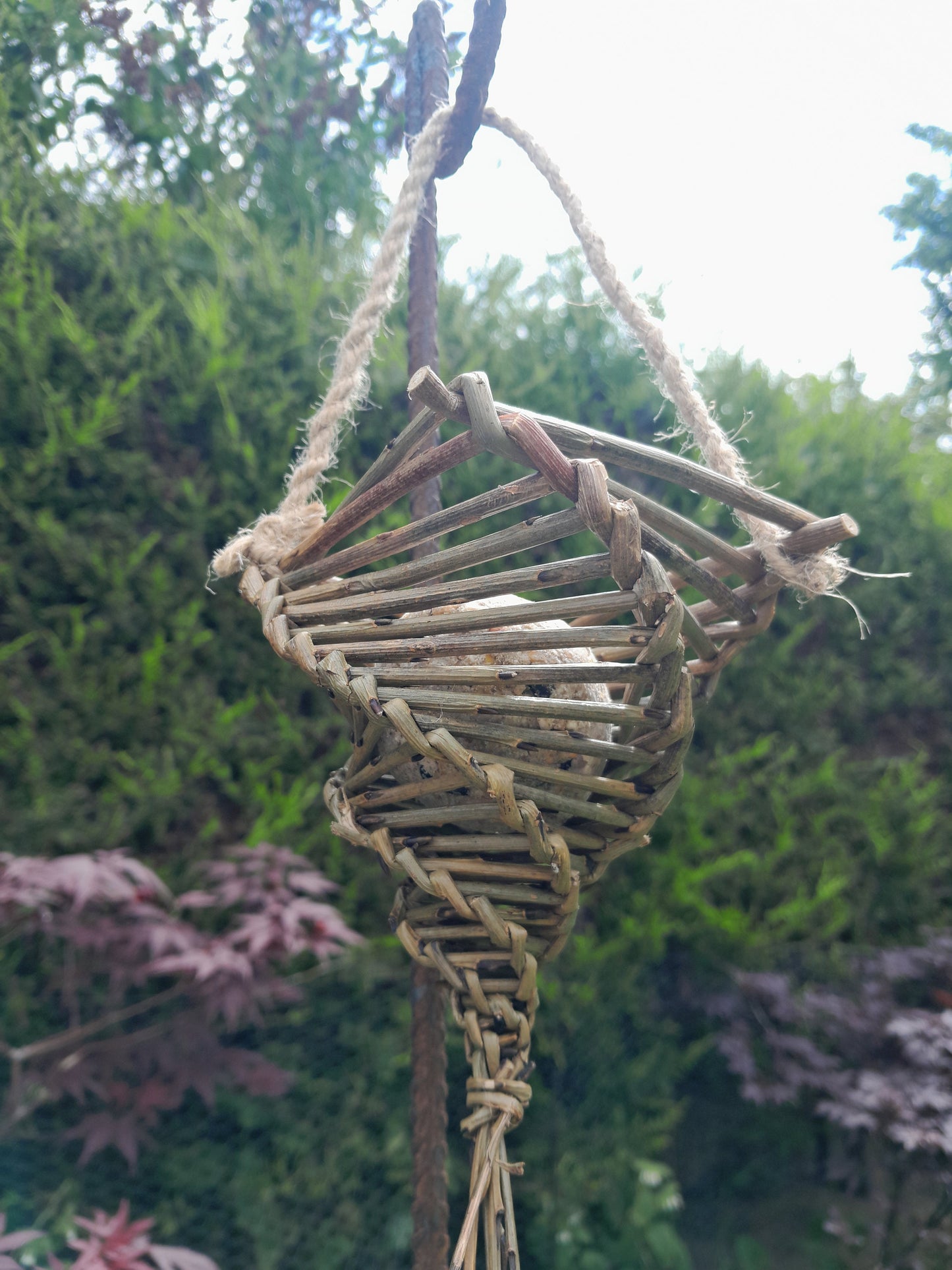 Small Willow Bird Feeder, Fat Ball Holder, Father's Day Gift For Garden, Eco friendly Gift for Bird Lover, Wildlife Friendly Garden