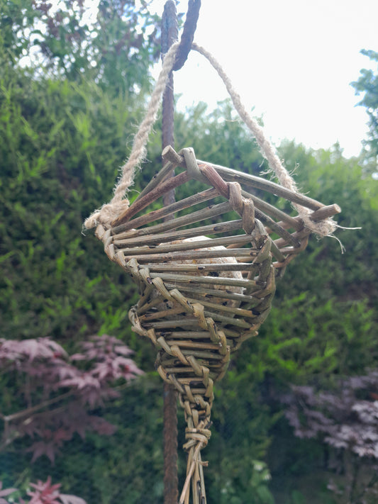 Small Willow Bird Feeder, Fat Ball Holder, Father's Day Gift For Garden, Eco friendly Gift for Bird Lover, Wildlife Friendly Garden