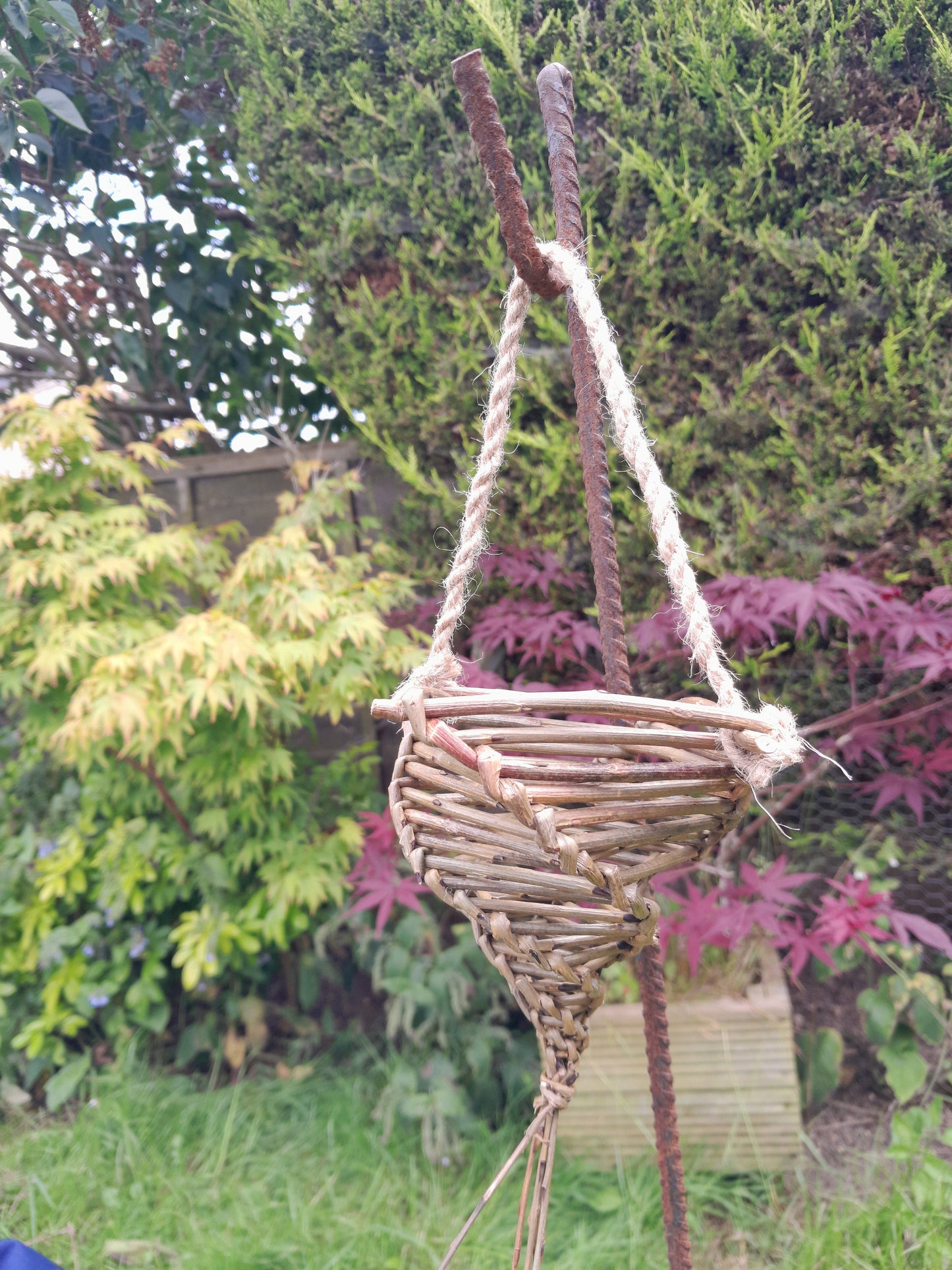 Small Willow Bird Feeder, Fat Ball Holder, Father's Day Gift For Garden, Eco friendly Gift for Bird Lover, Wildlife Friendly Garden