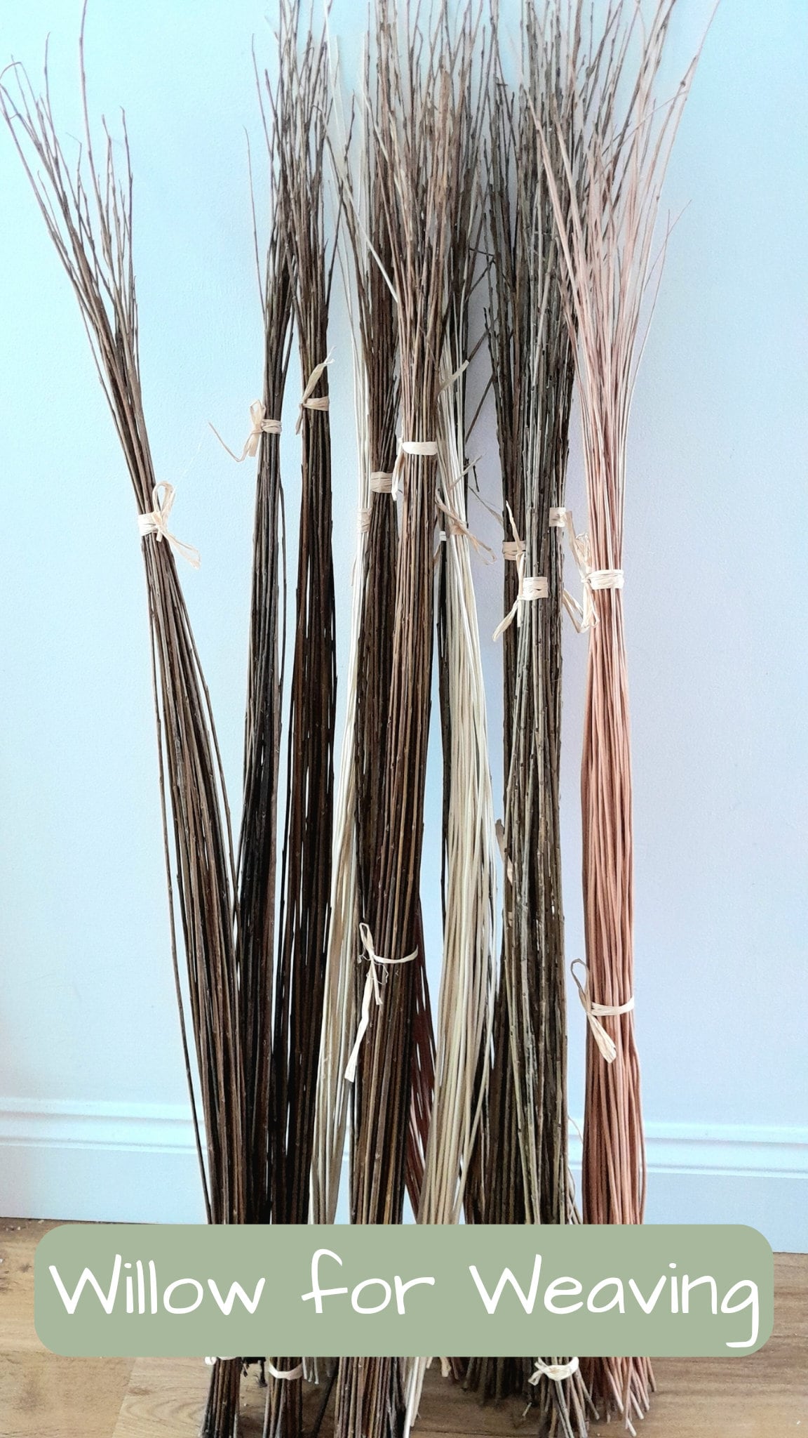 Straight Willow Rods for Weaving and Crafts. Natural Brown, Buff or White Willow. 3 Foot Basketry Willow. 25 x 2'-3' 60-90cm Willow Withies.
