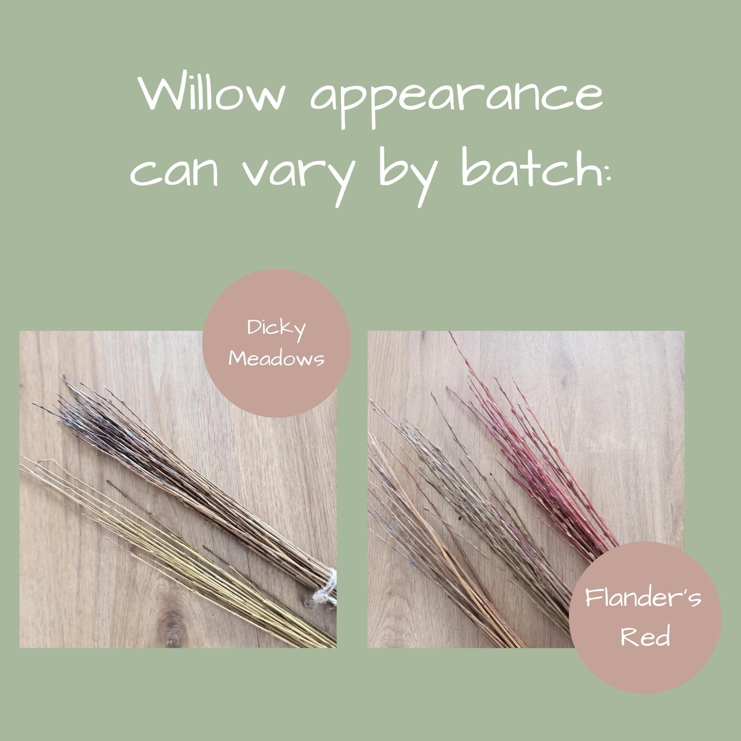 Straight Willow Rods for Weaving and Crafts. Natural Brown, Buff or White Willow. 3 Foot Basketry Willow. 25 x 2'-3' 60-90cm Willow Withies.